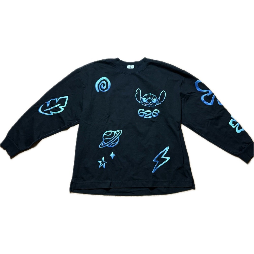Stitch 626 Celebration Crew Black Long Sleeve Spirit Jersey Disney Adult L/XL?